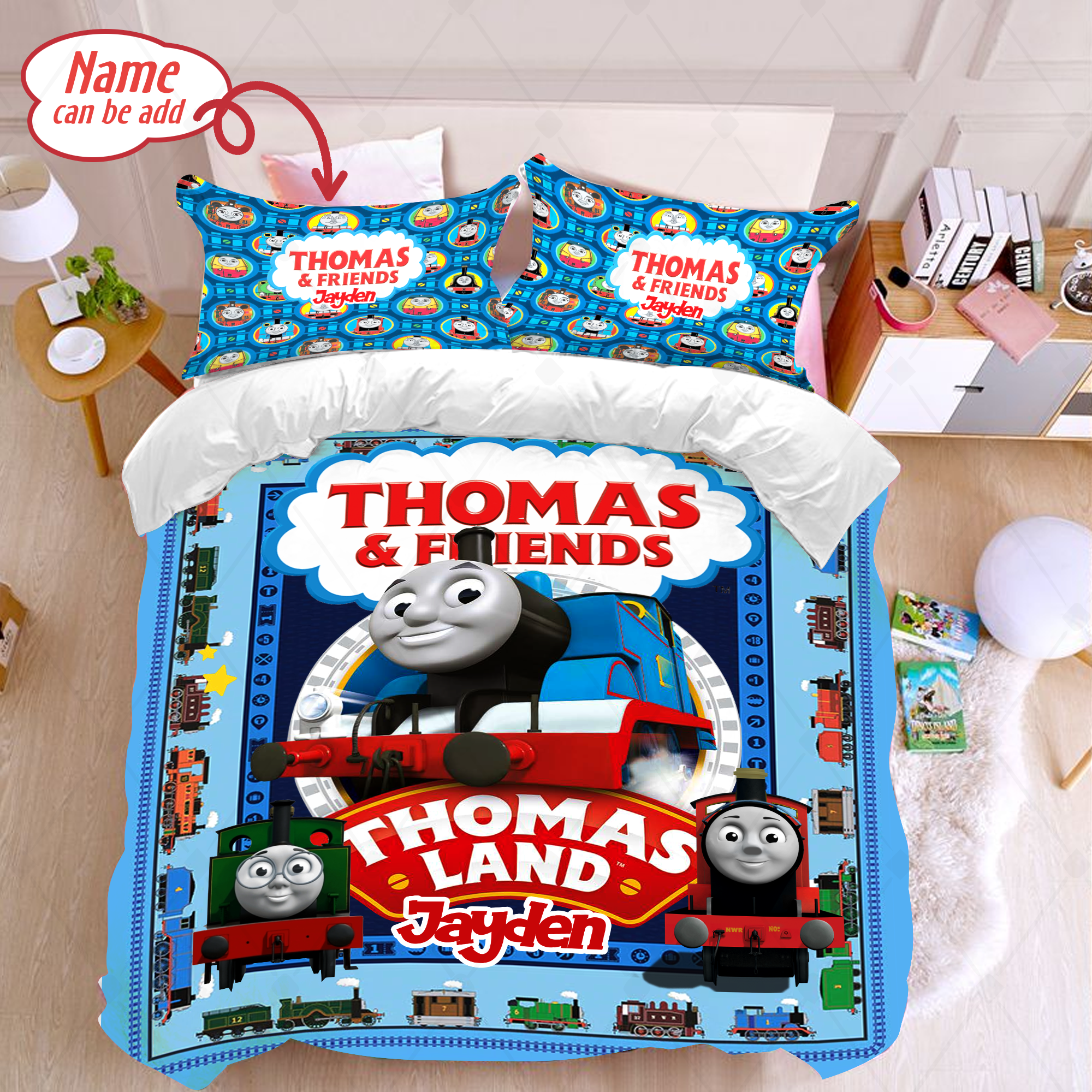 Personalized Thomas The Train Bedding Set Thomas The Train Duvet Cover And Pillowcase Thomas The Train Fleece Blanket